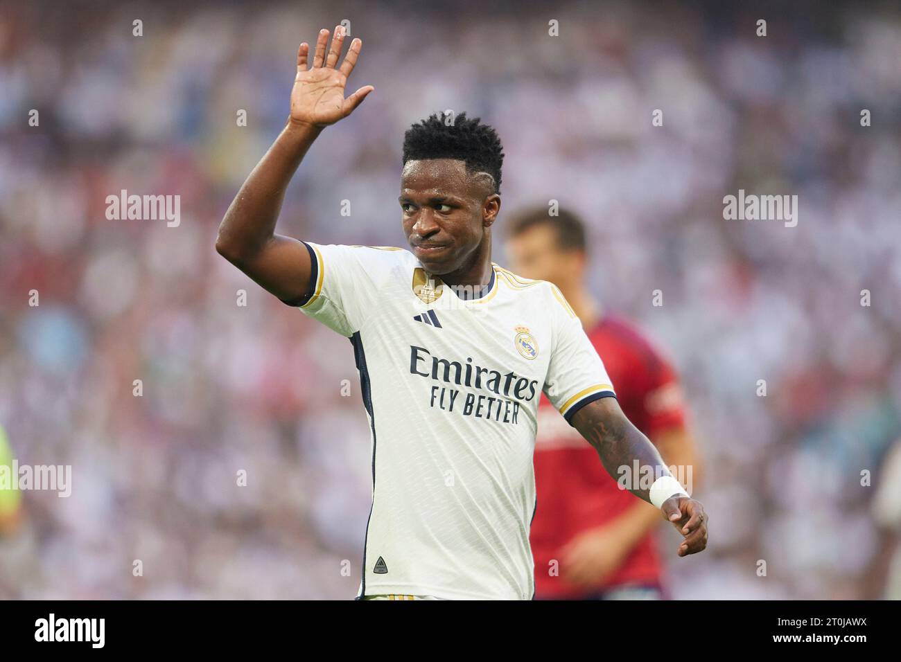 Aurelien Tchouameni of Real Madrid and Ante Budimir of CA Osasuna during  the Copa del Rey match between Real Madrid and CA Osasuna played at La  Cartuja Stadium on May 6, 2023