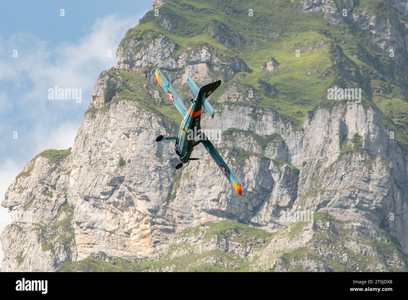 Mollis, Switzerland, August 18, 2023 HBKHD Dornier 27 historic