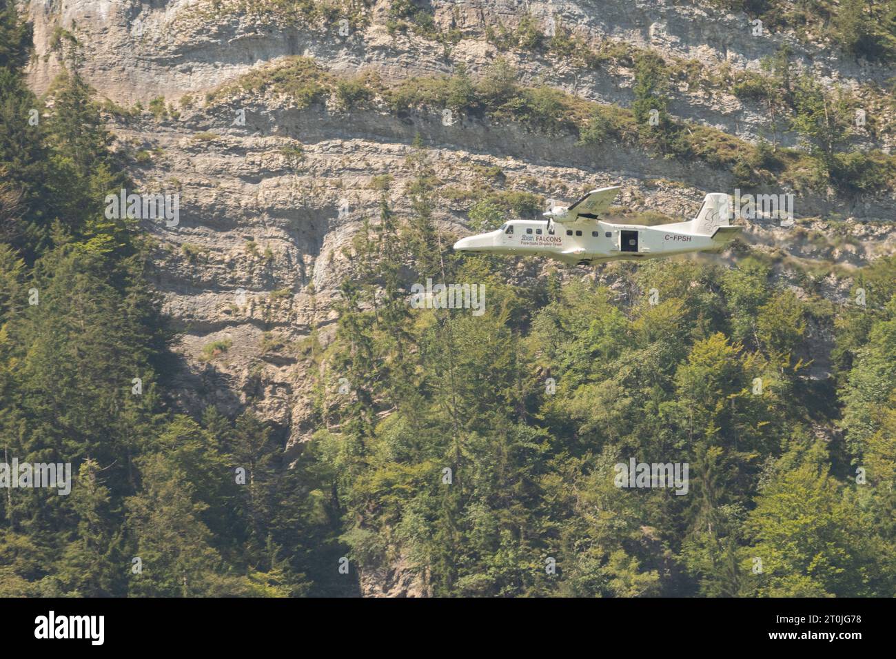 Mollis, Switzerland, August 18, 2023 C-FPSH Dornier 228-202 aircraft during an air show Stock Photo