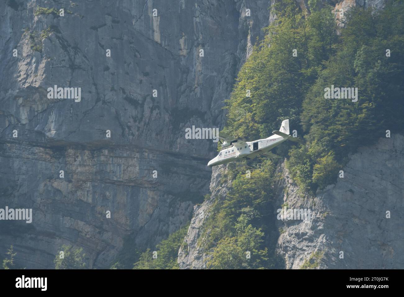 Mollis, Switzerland, August 18, 2023 C-FPSH Dornier 228-202 aircraft during an air show Stock Photo