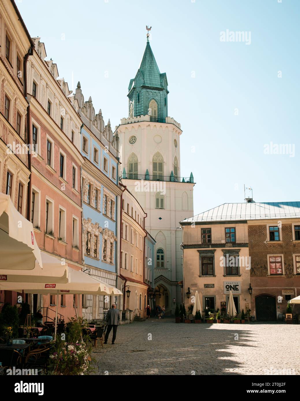 Trinity Tower in the Old Town of Lublin, Poland Stock Photo