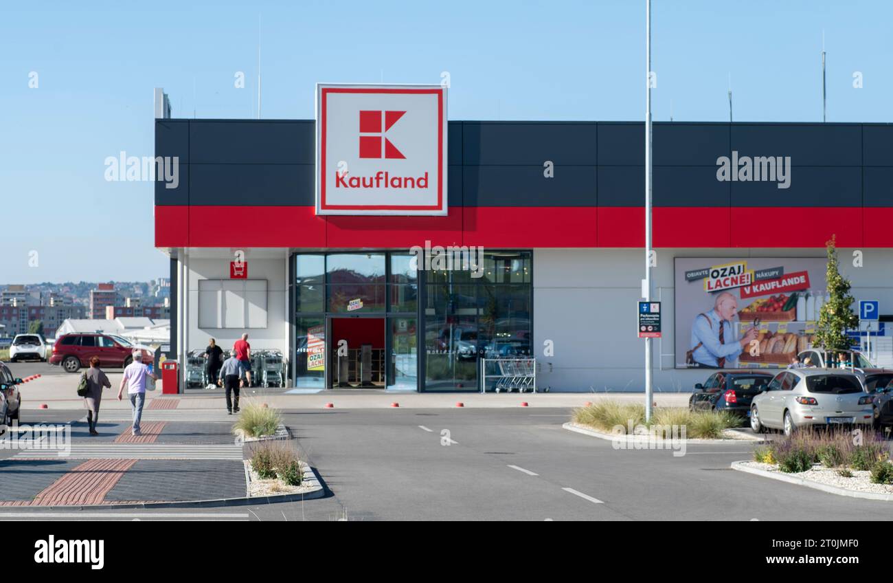 Nitra, Slovakia - October, 6, 2023 :  Kaufland supermarket. Kaufland is a German hypermarket chain, part of the Schwarz Gruppe which also owns Lidl. Stock Photo