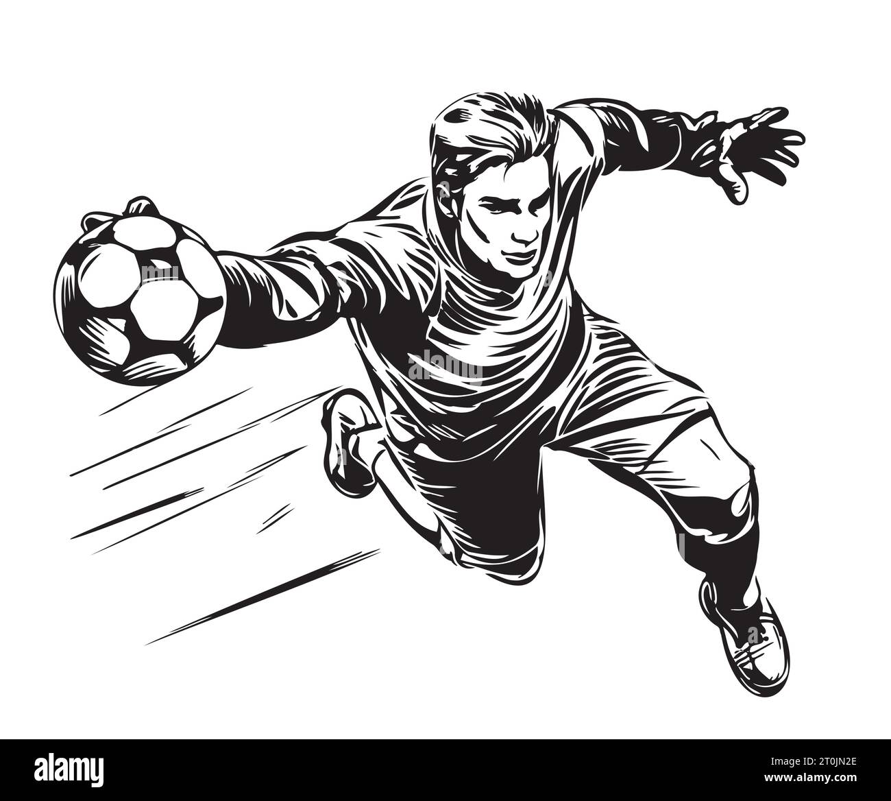 Football player cartoon Black and White Stock Photos & Images Alamy