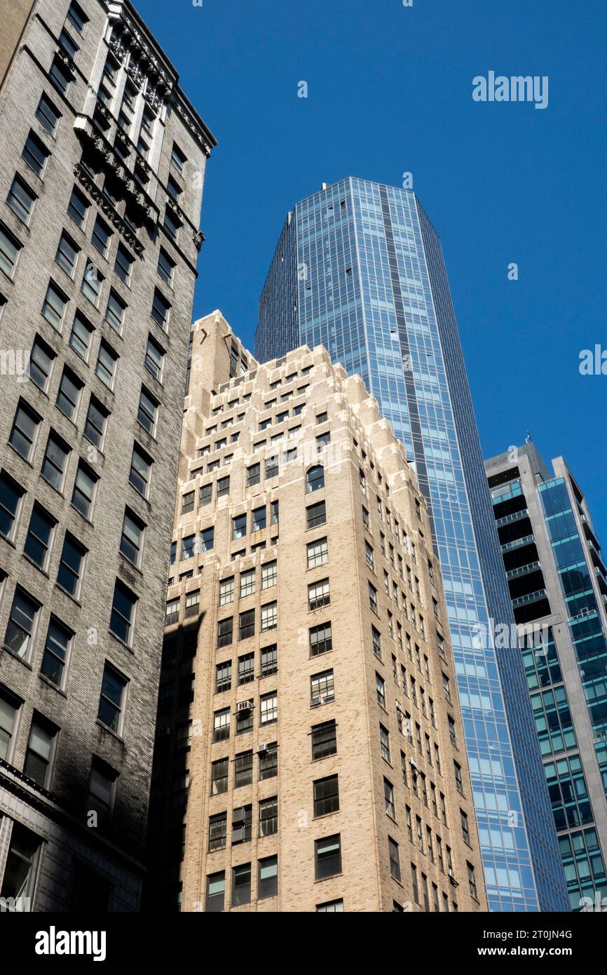 Contrasting commercial and residential towers line Madison Avenue in Midtown south, 2023, New York City, USA Stock Photo