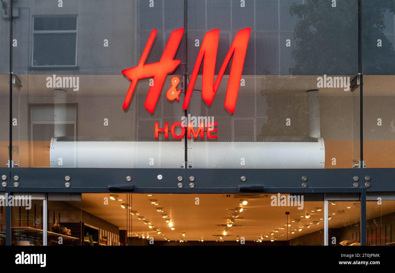 H&M sign over the entrance to the Liverpool department store Stock ...