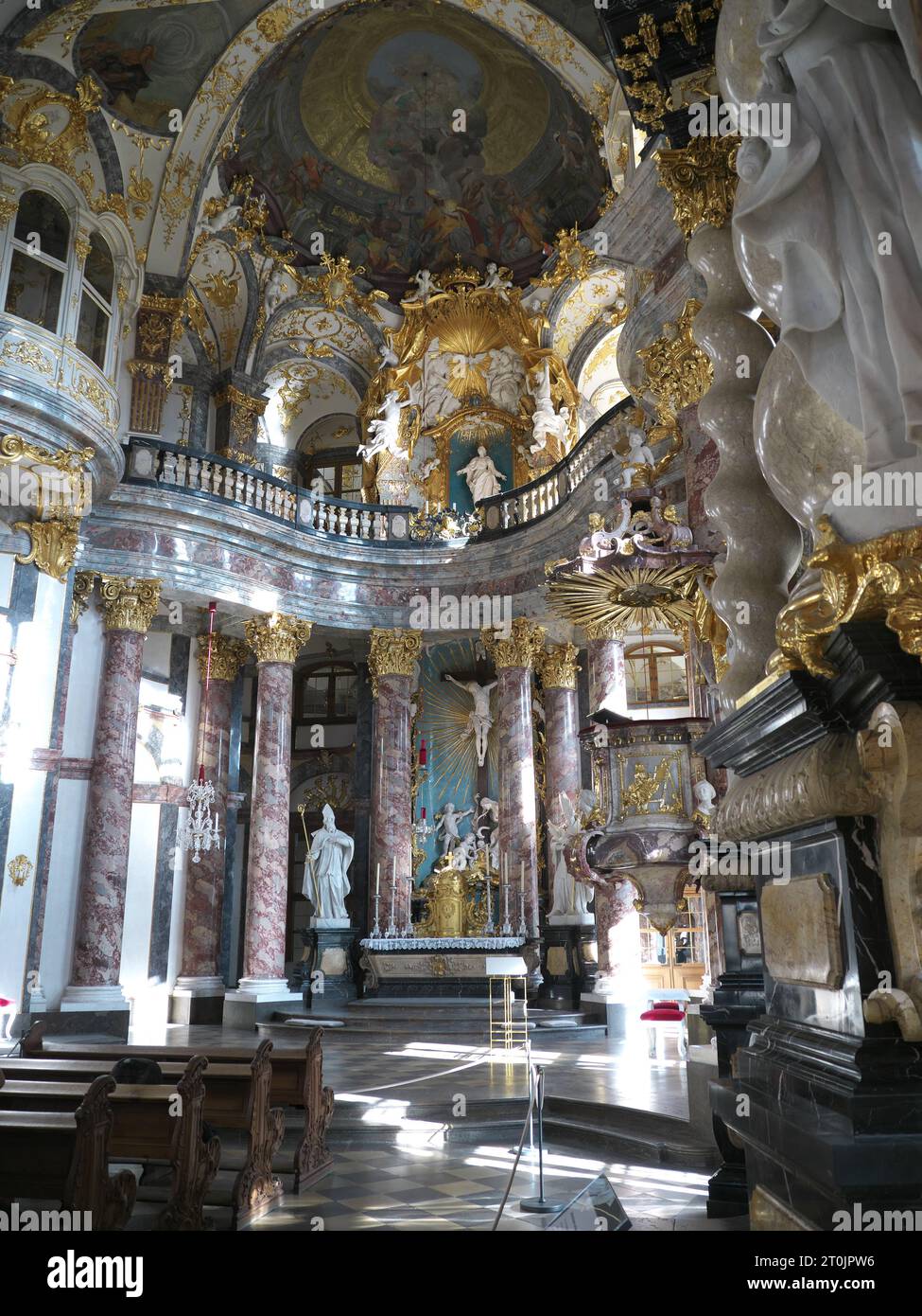 Interior view of the baroque court church of the Würzburg Residence, Germany Stock Photo