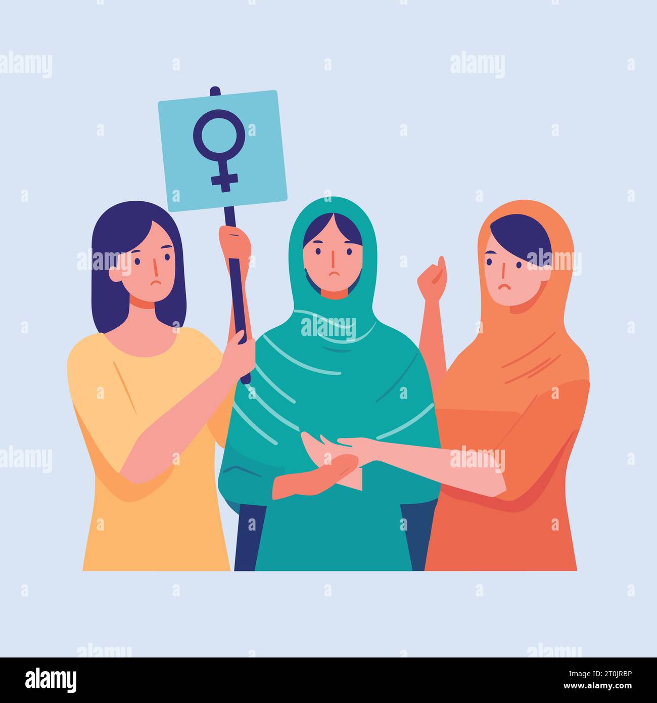 Protester woman holding placard with gender symbol. Feminism, women ...