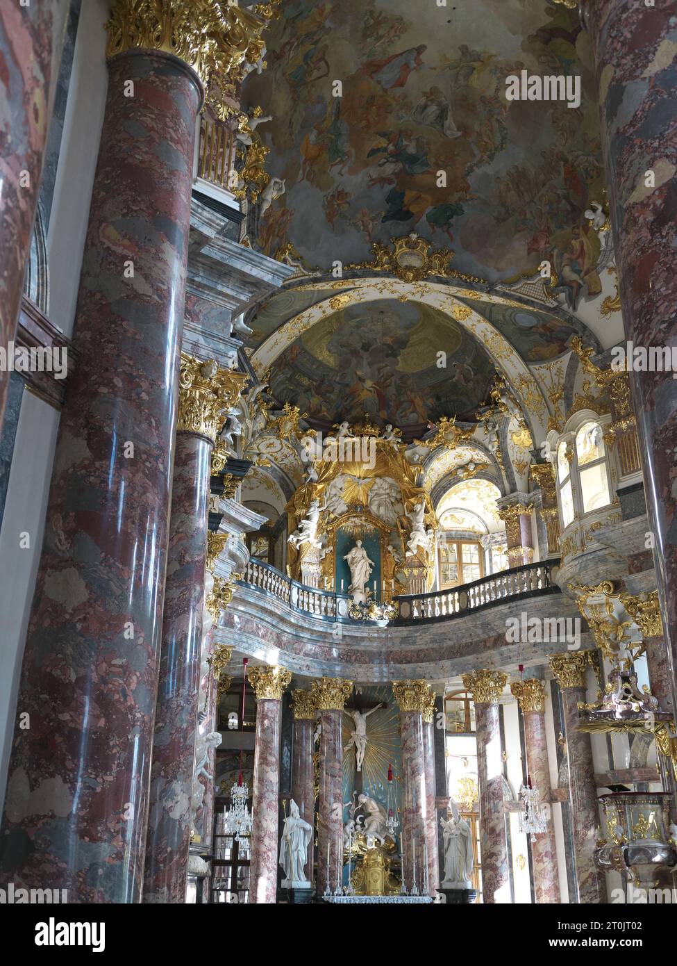 Interior view of the baroque court church of the Würzburg Residence, Germany Stock Photo