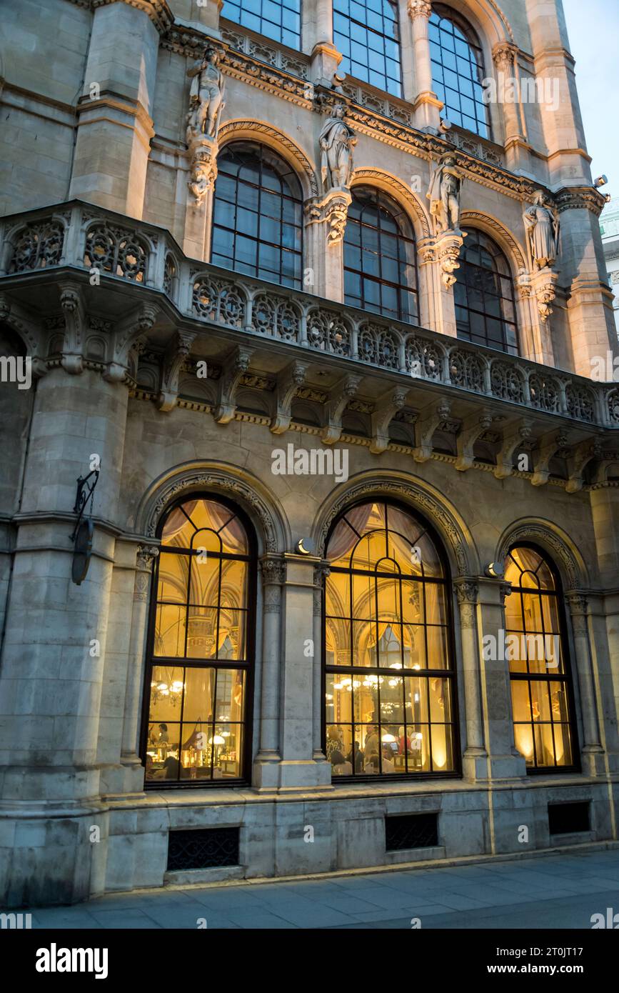 Café Central, a traditional Viennese café located at Herrengasse 14 in the Innere Stadt first district. The café occupies the ground floor of the form Stock Photo