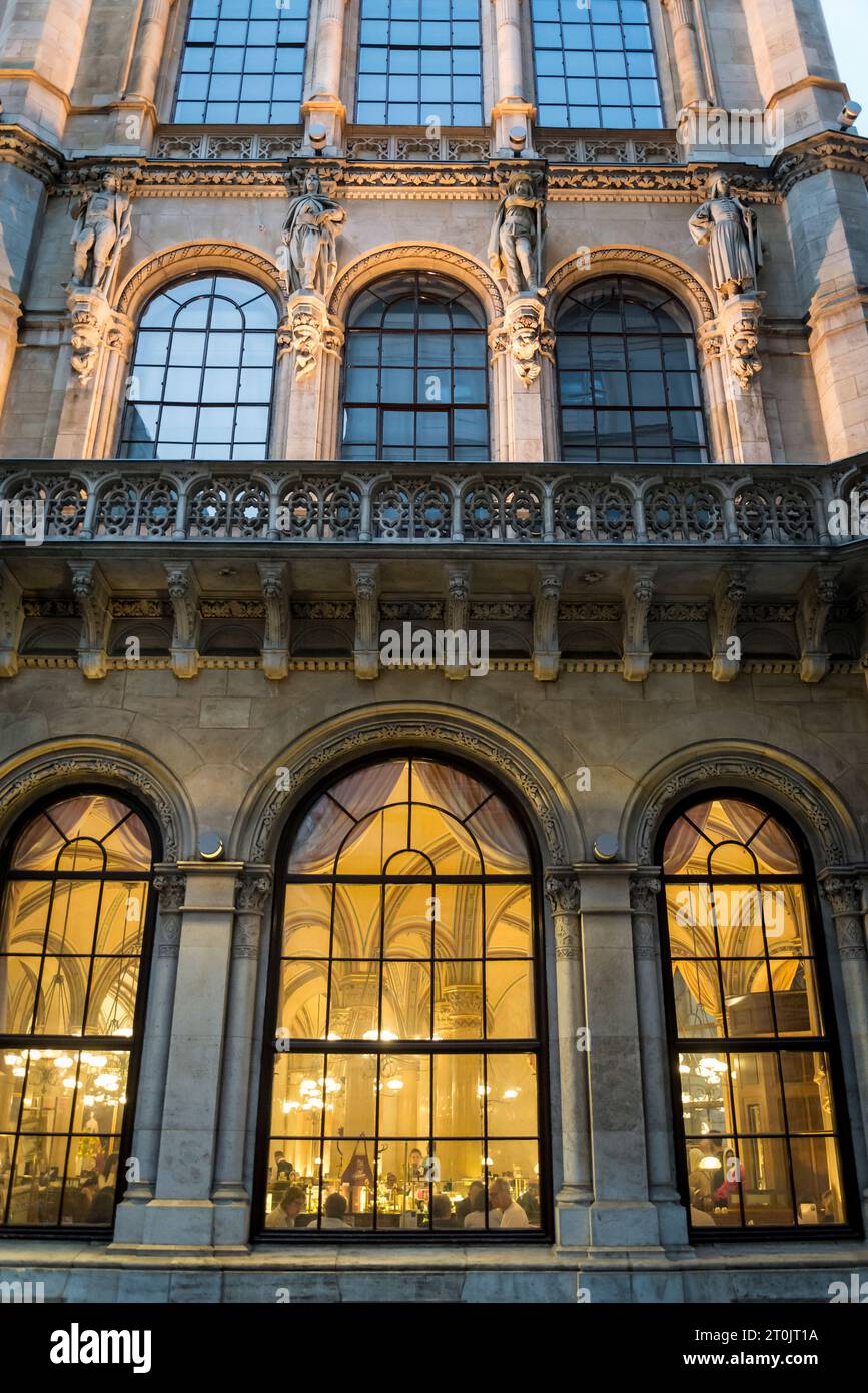 Café Central, a traditional Viennese café located at Herrengasse 14 in the Innere Stadt first district. The café occupies the ground floor of the form Stock Photo