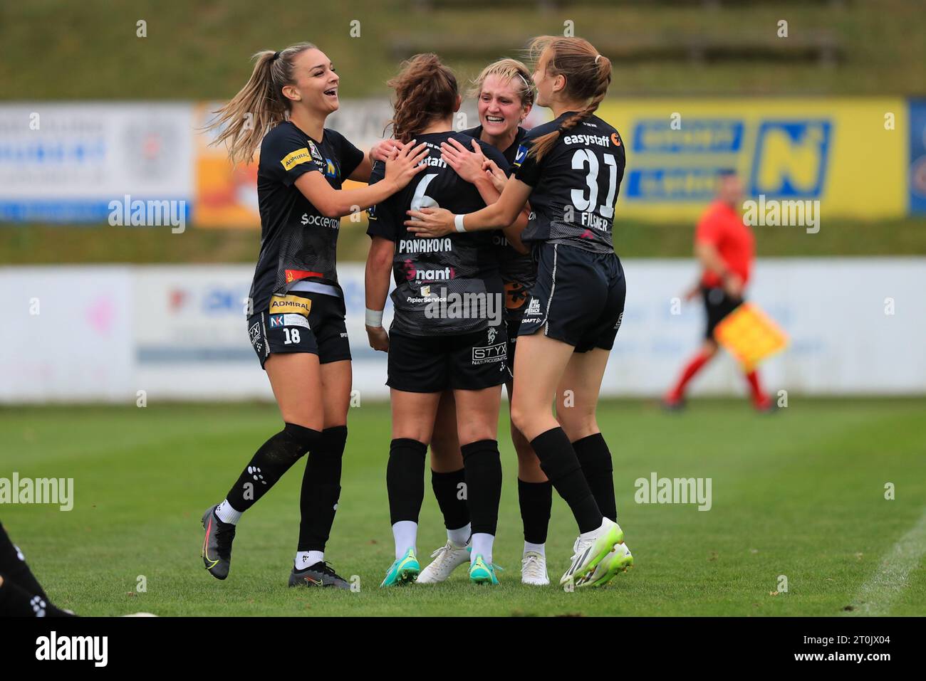Neulengbach players celebrating a goal during the Admiral Frauen Bundesliga match Neulengbach vs Austria Wien at Wienerwald Stadion (Tom Seiss/ SPP) Credit: SPP Sport Press Photo. /Alamy Live News Stock Photo