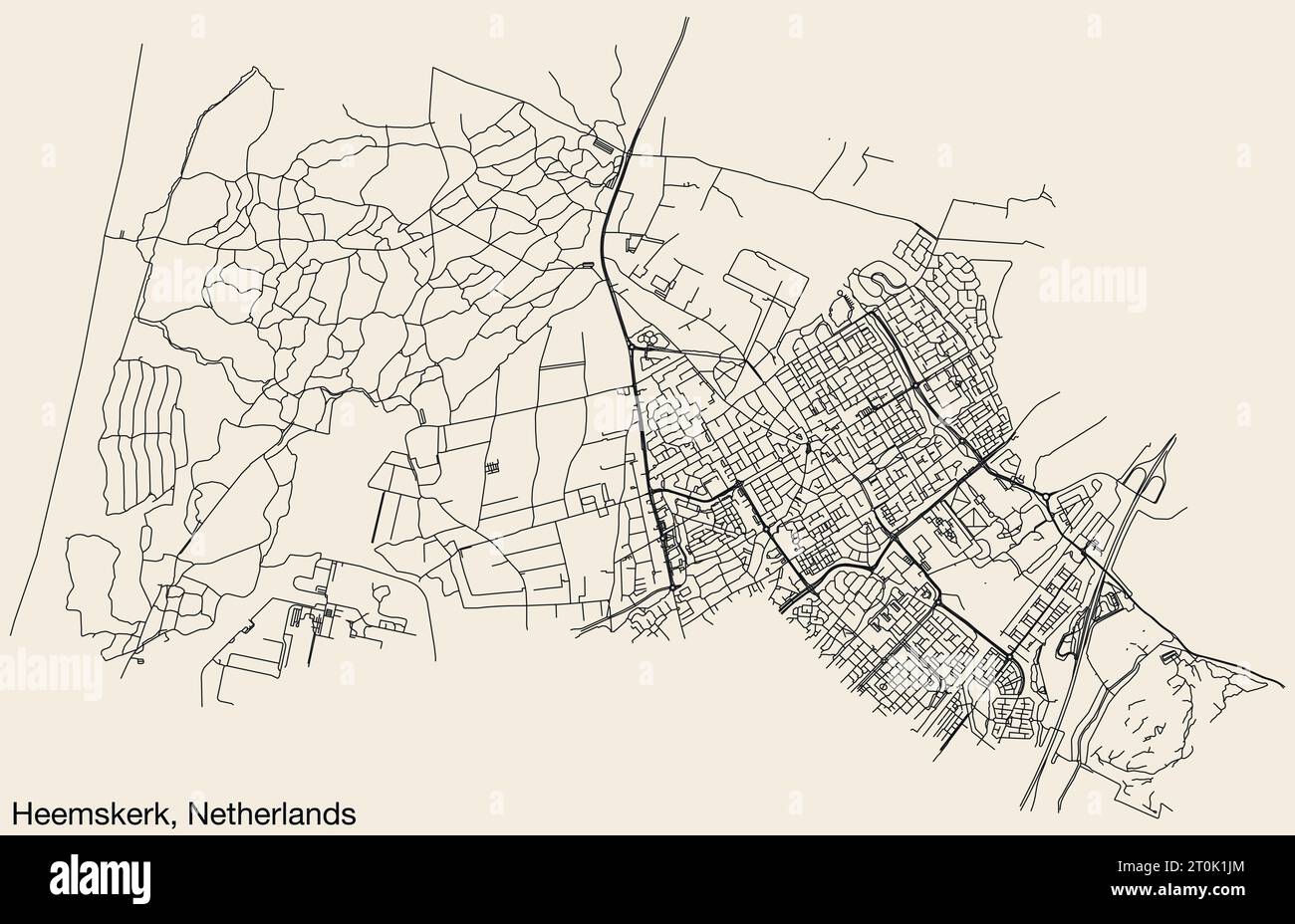 Street roads map of HEEMSKERK, NETHERLANDS Stock Vector Image & Art - Alamy