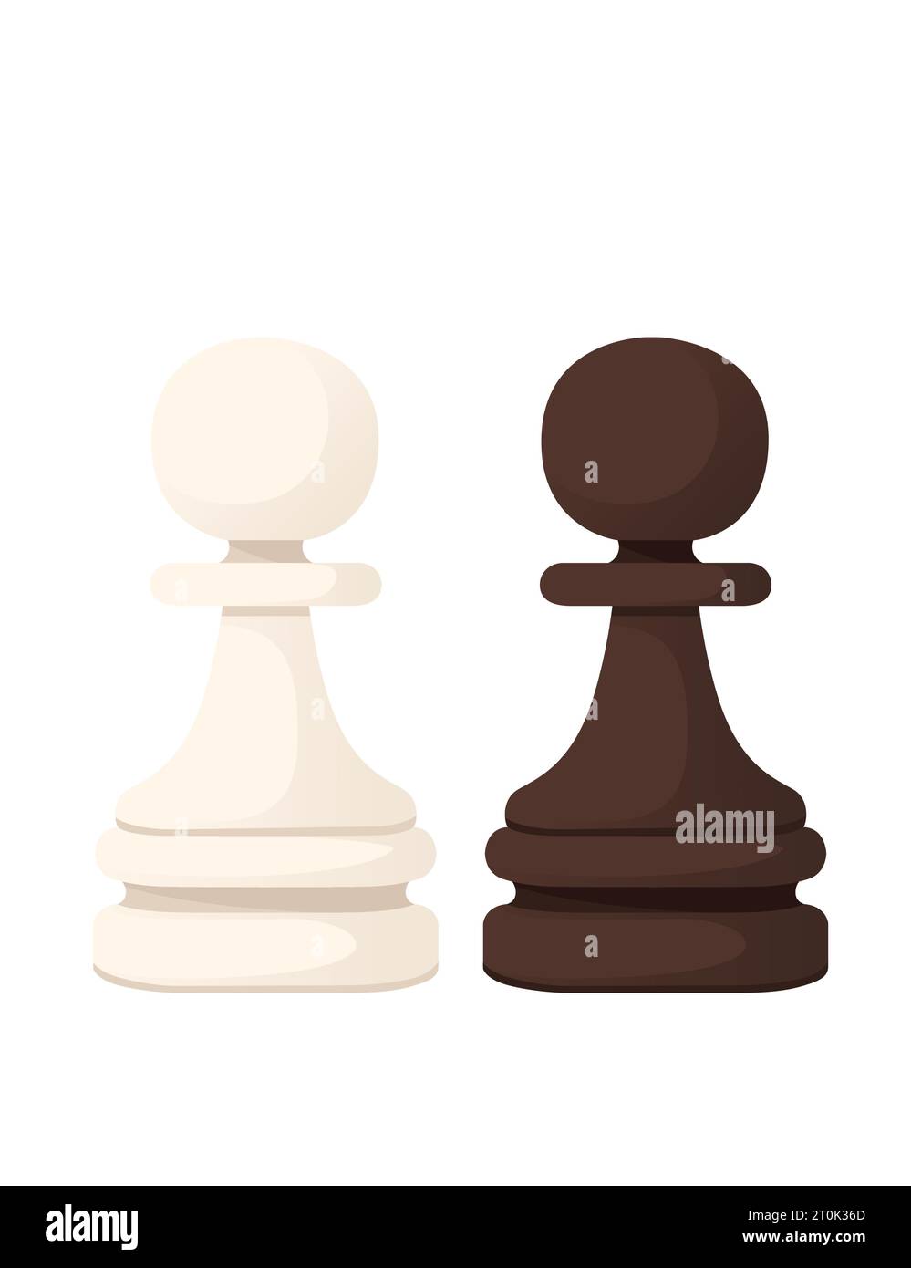 Two chess pieces - pawns made from lacquered wood Vector Image