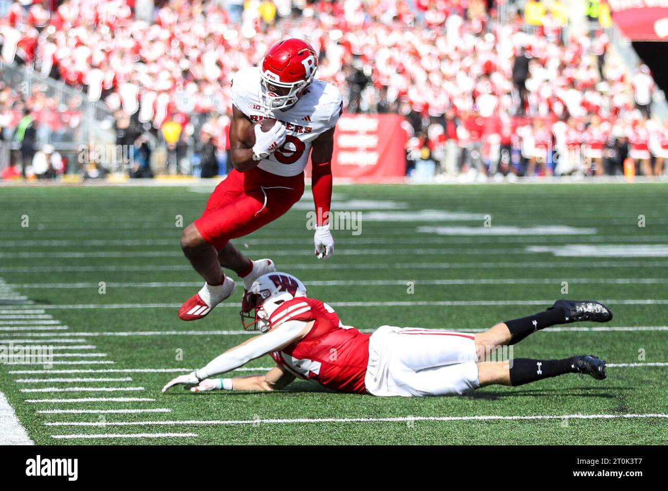 MADISON, WI - OCTOBER 07: Rutgers wide receiver Ian Strong (29) is ...