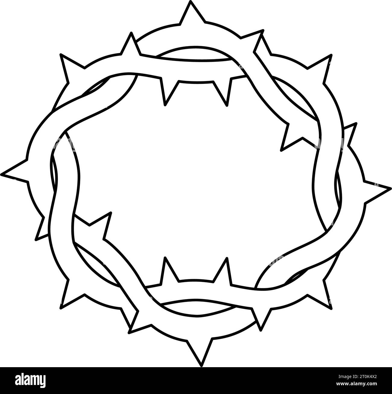 Crown of thorns line silhouette. Vector minimalist linear illustration