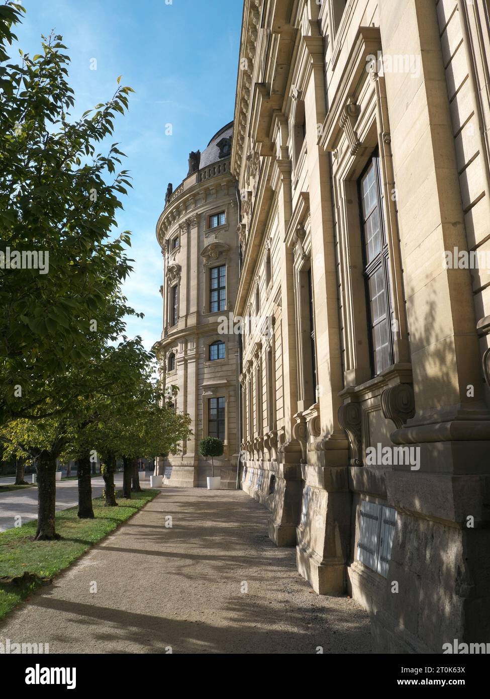 Magnificent baroque facade of the Würzburg Residence Stock Photo