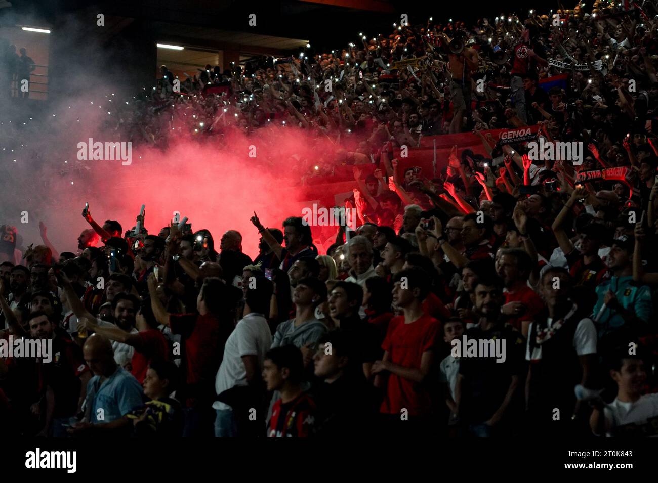 Genoa, Italy. 07th Oct, 2023. Supporters of Genoa CFC during the Serie A Tim match between Genoa CFC and AC Milan at Luigi Ferrari Stadium on October 7, 2023 in Genoa, Italy. Credit: Giuseppe Maffia/Alamy Live News Stock Photo