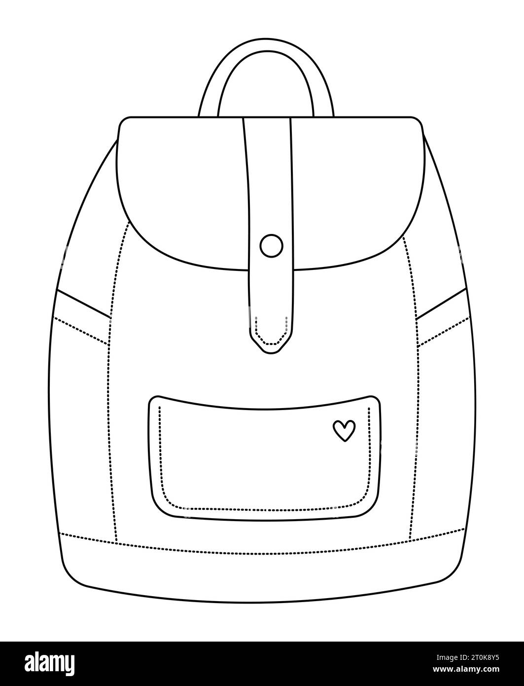 Black line backpack in minimal style, cute vector illustration Stock Vector Image & Art Alamy