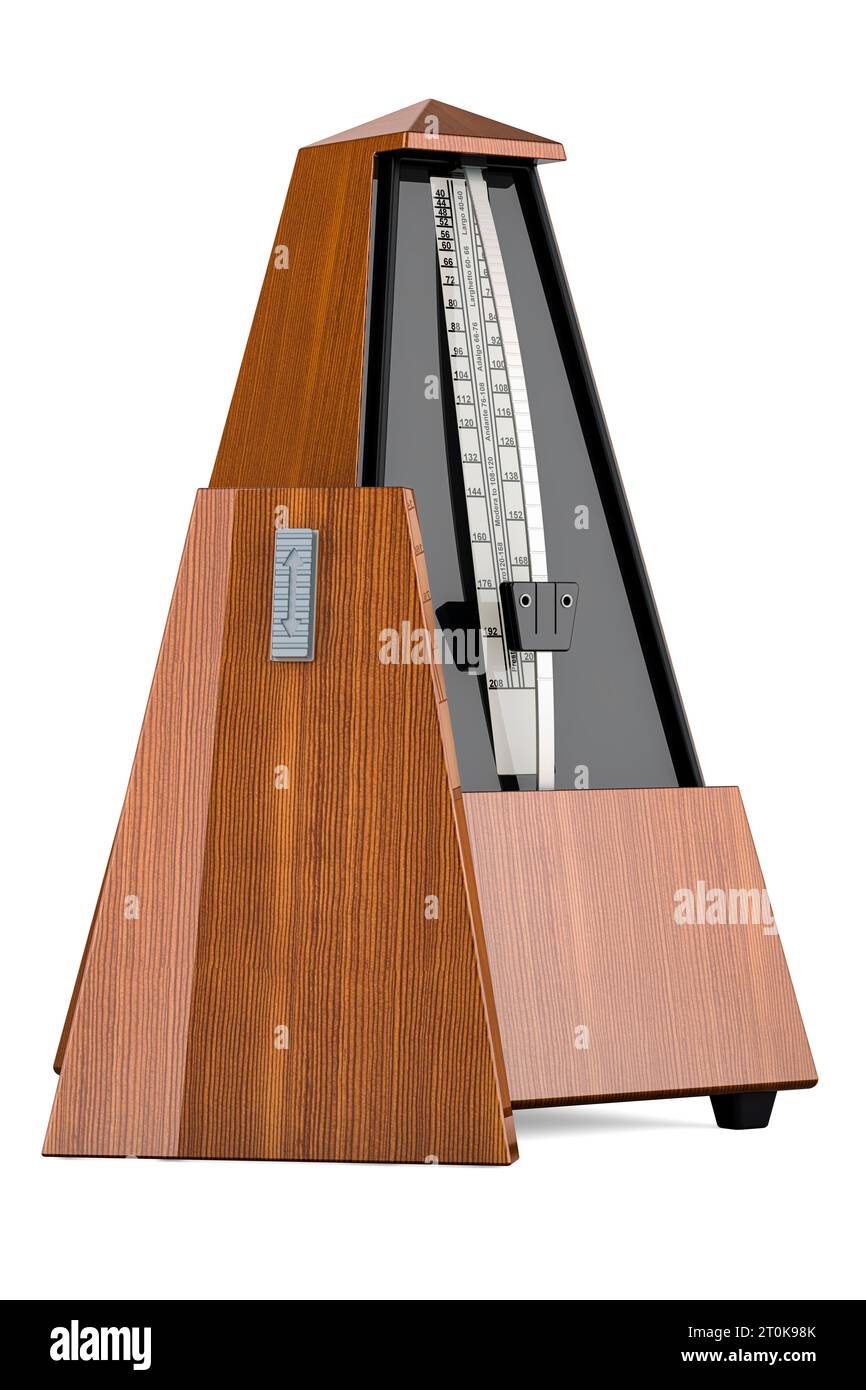 Mechanical Metronome, 3D rendering isolated on white background Stock