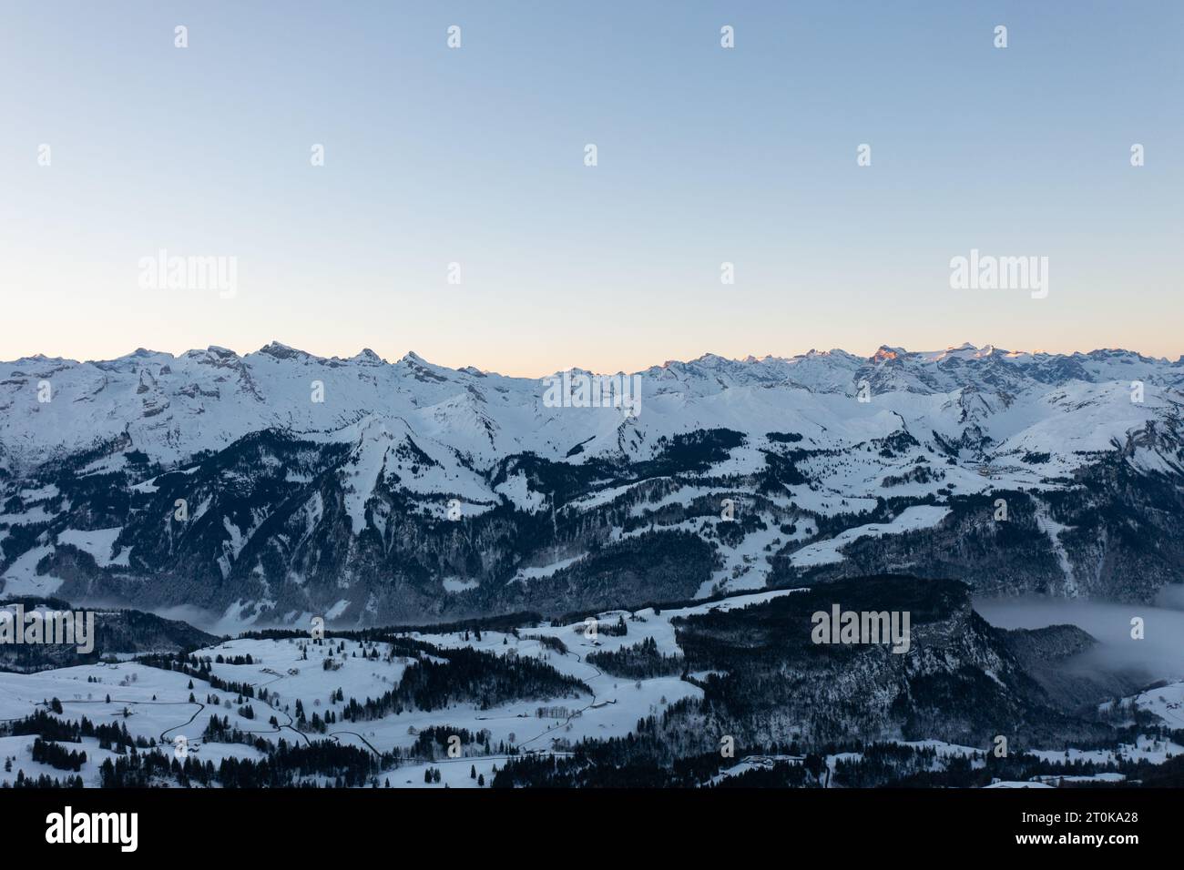 Beautiful sunset above sea of fog at mount Rigi Stock Photo - Alamy