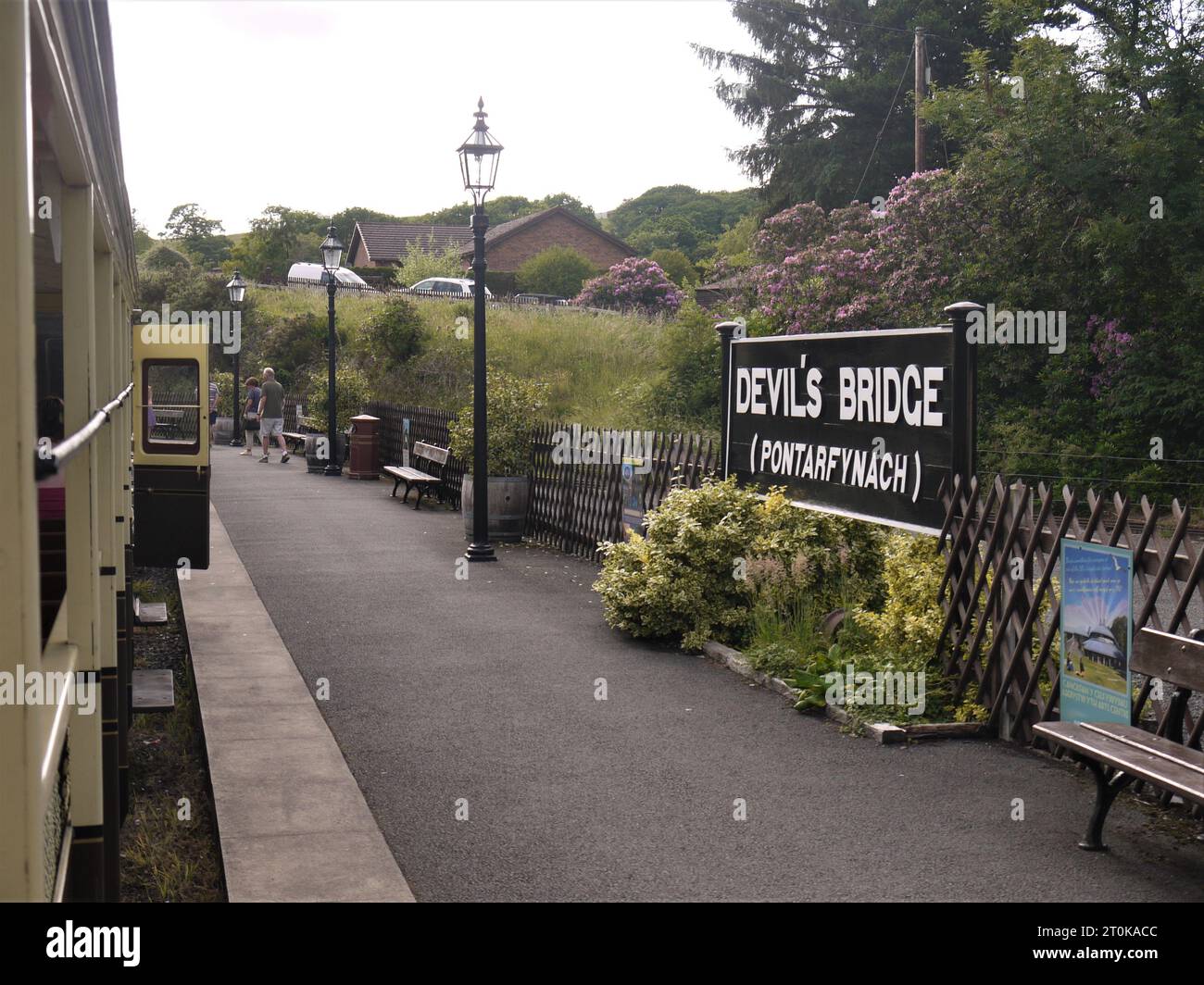 Vale of Rheidol Railway, Ceredigion, Wales - June 21 2023: Devil's Bridge station, Pontarfynach Stock Photo