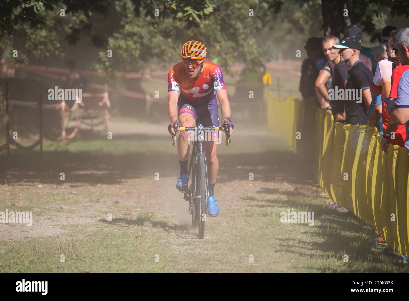 Pontevedra, Spain. 07th Oct, 2023. The cyclist, Gage Hecht (49) during the men's elite test of the Gran Premio Cidade de Pontevedra 2023, on October 07, 2023, in Pontevedra, Spain. (Photo by Alberto Brevers/Pacific Press) Credit: Pacific Press Media Production Corp./Alamy Live News Stock Photo