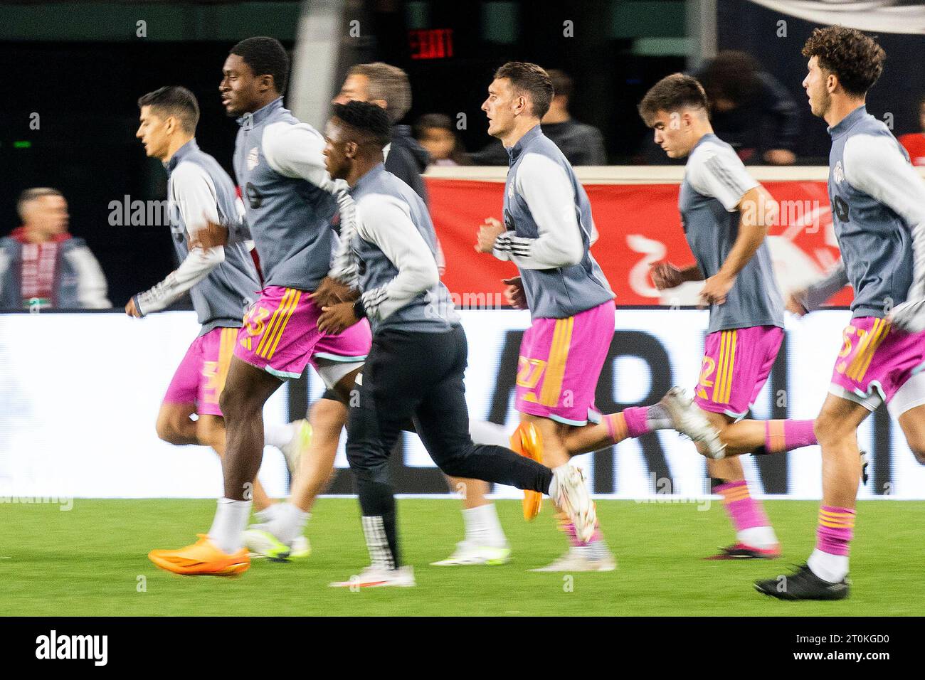 Toronto FC players warm up before an MLS soccer match against the New ...