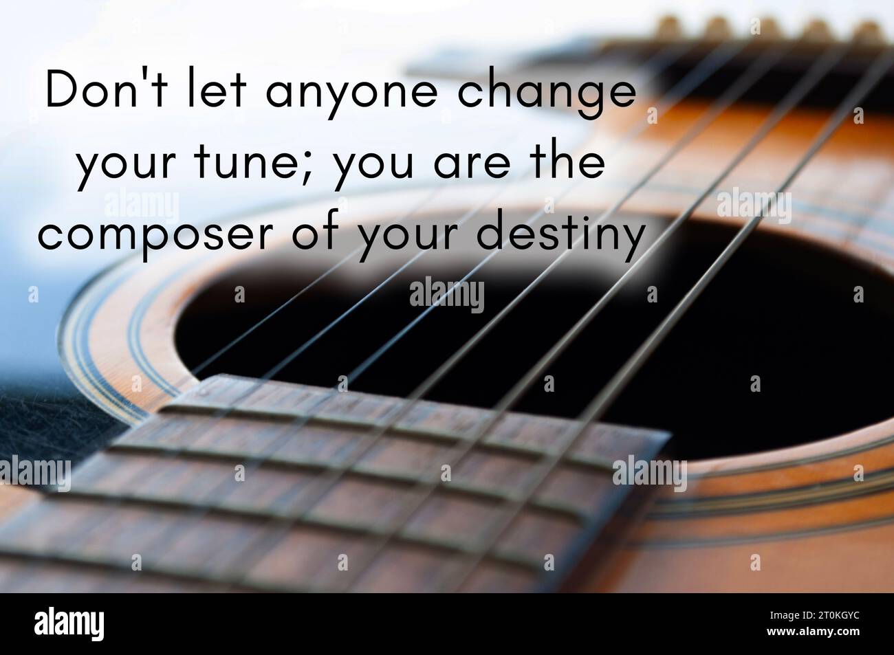 Inspirational quotes with guitar background Stock Photo
