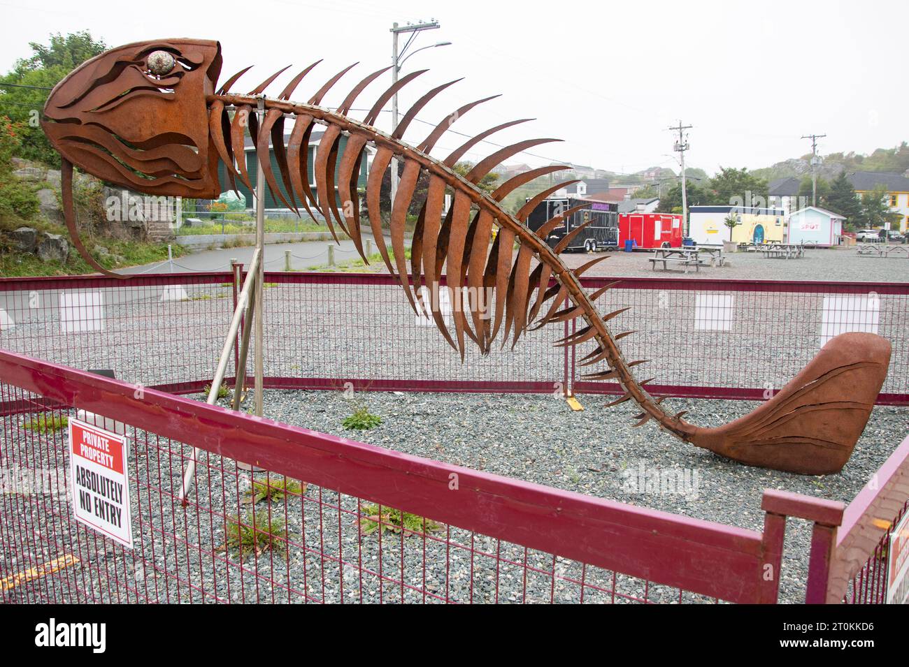 Fish bone sculpture at Quidi Vidi in St. John's, Newfoundland & Labrador, Canada Stock Photo