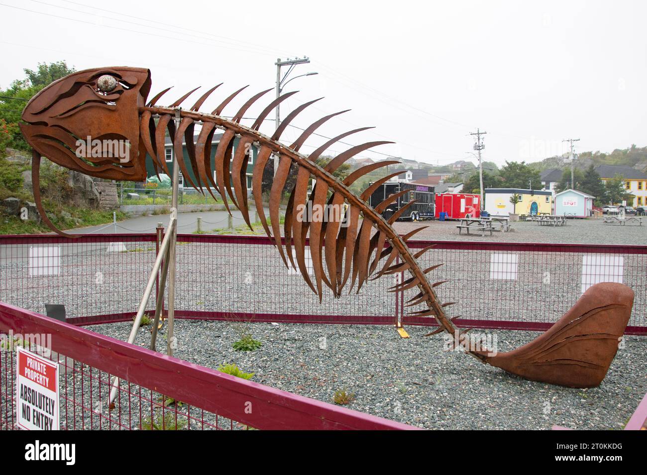Fish bone sculpture at Quidi Vidi in St. John's, Newfoundland & Labrador, Canada Stock Photo