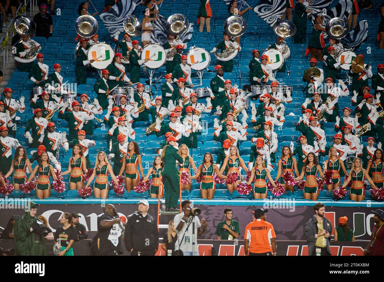 Miami, Florida, USA. 7th October 2023. Dance team  during the ACC football game between Miami Hurricanes v Georgia Tech at Hard Rock Stadium in Miami, Florida, USA. Credit: Yaroslav Sabitov/YES Market Media/Alamy Live News. Stock Photo