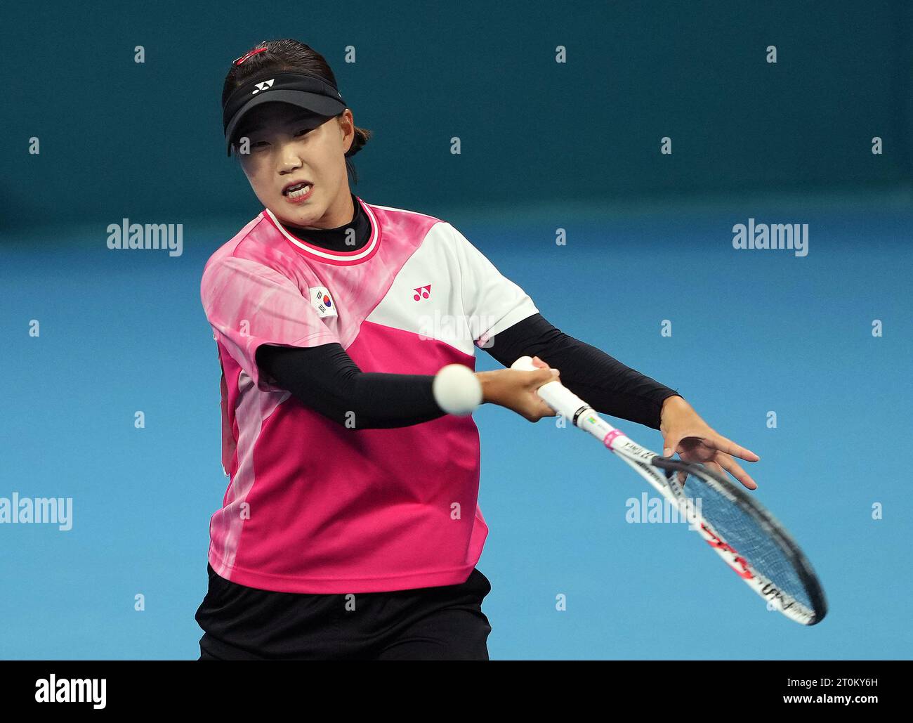 Asian Games: Soft tennis Japan s Noa Takahashi plays against South Korea s  Mun Hye Gyeong