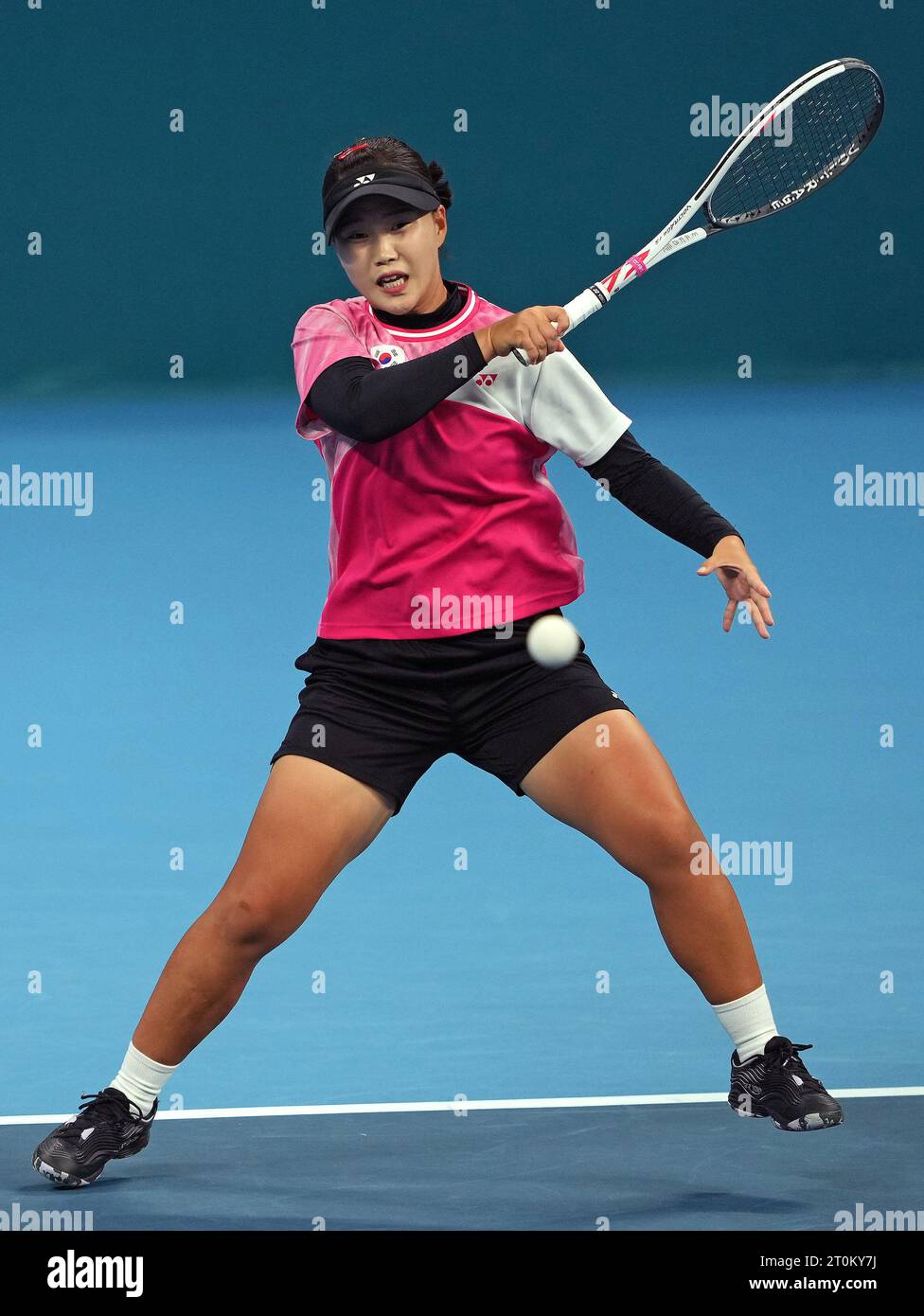 Asian Games: Soft tennis Japan s Noa Takahashi plays against South Korea s  Mun Hye Gyeong