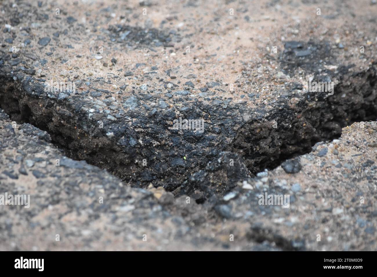 Hawthorne United States 07th - Hawthorne United States 07th Oct 2023 Cracks In The Concrete Separate The Roadway Roads Blocked And Paved Following Heavy Rainfall And Flooding In Hawthorne New Jersey United States Flooding Impacted The Area From Heavy Rainfall And Extreme Weather Causing A Sinkhole No Injuries Were Reported Credit Sopa Images Limitedalamy Live News 2T0M0D9 