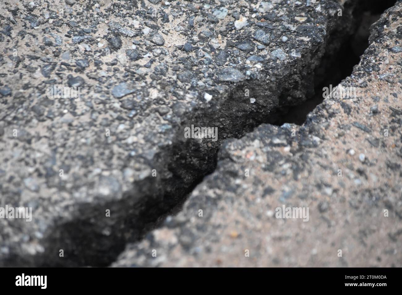 Hawthorne United States 07th - Hawthorne United States 07th Oct 2023 Cracks In The Concrete Separate The Roadway Roads Blocked And Paved Following Heavy Rainfall And Flooding In Hawthorne New Jersey United States Flooding Impacted The Area From Heavy Rainfall And Extreme Weather Causing A Sinkhole No Injuries Were Reported Credit Sopa Images Limitedalamy Live News 2T0M0DA 