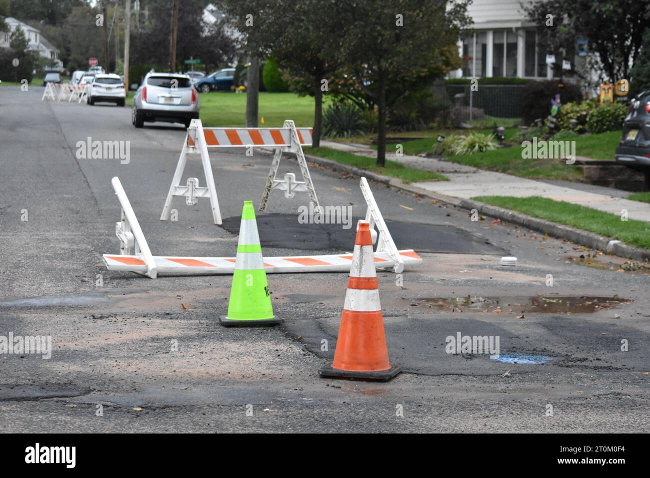 Hawthorne, United States. 07th Oct, 2023. Barriers block the roadway