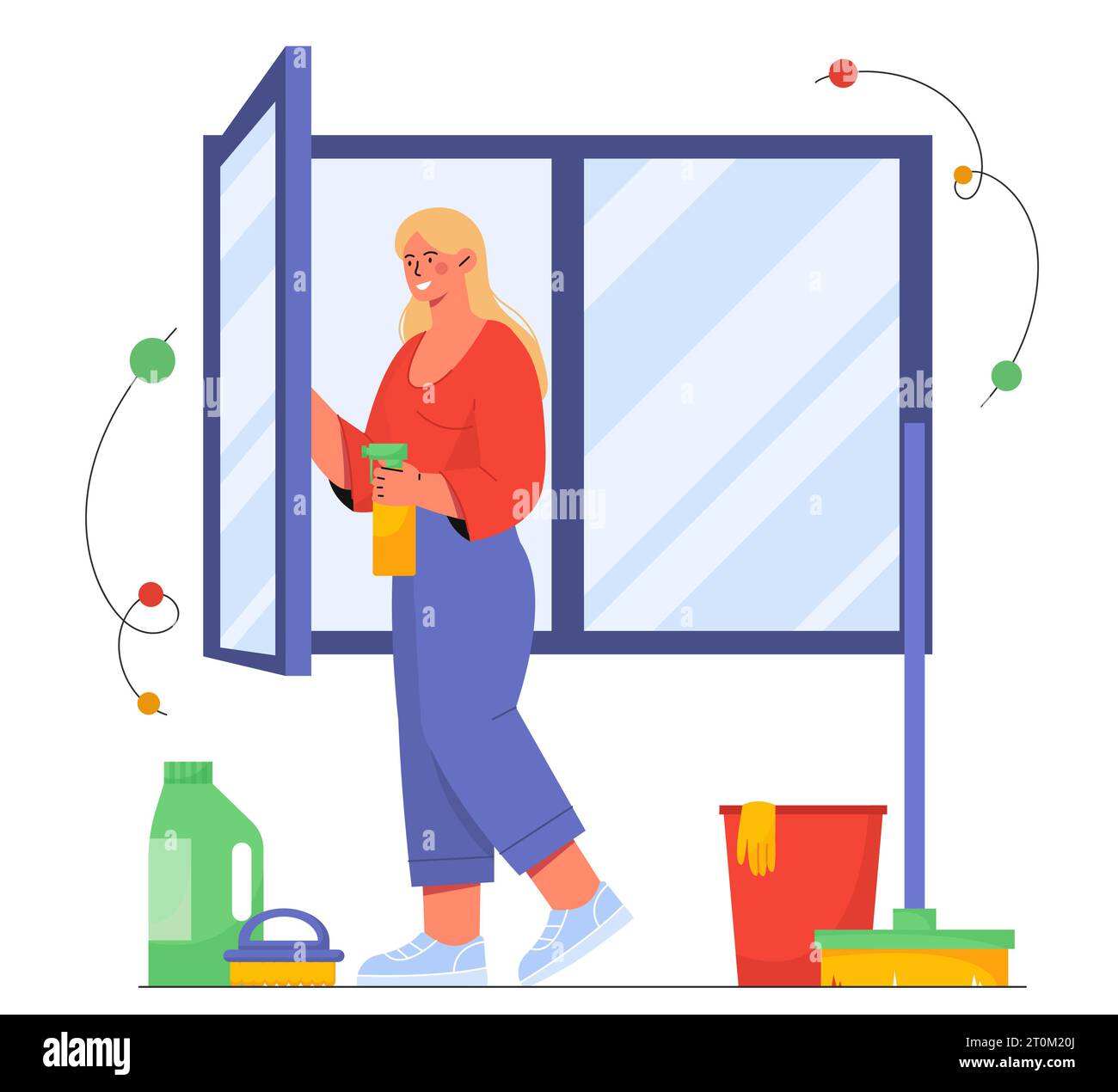 Lady window Cut Out Stock Images & Pictures - Alamy