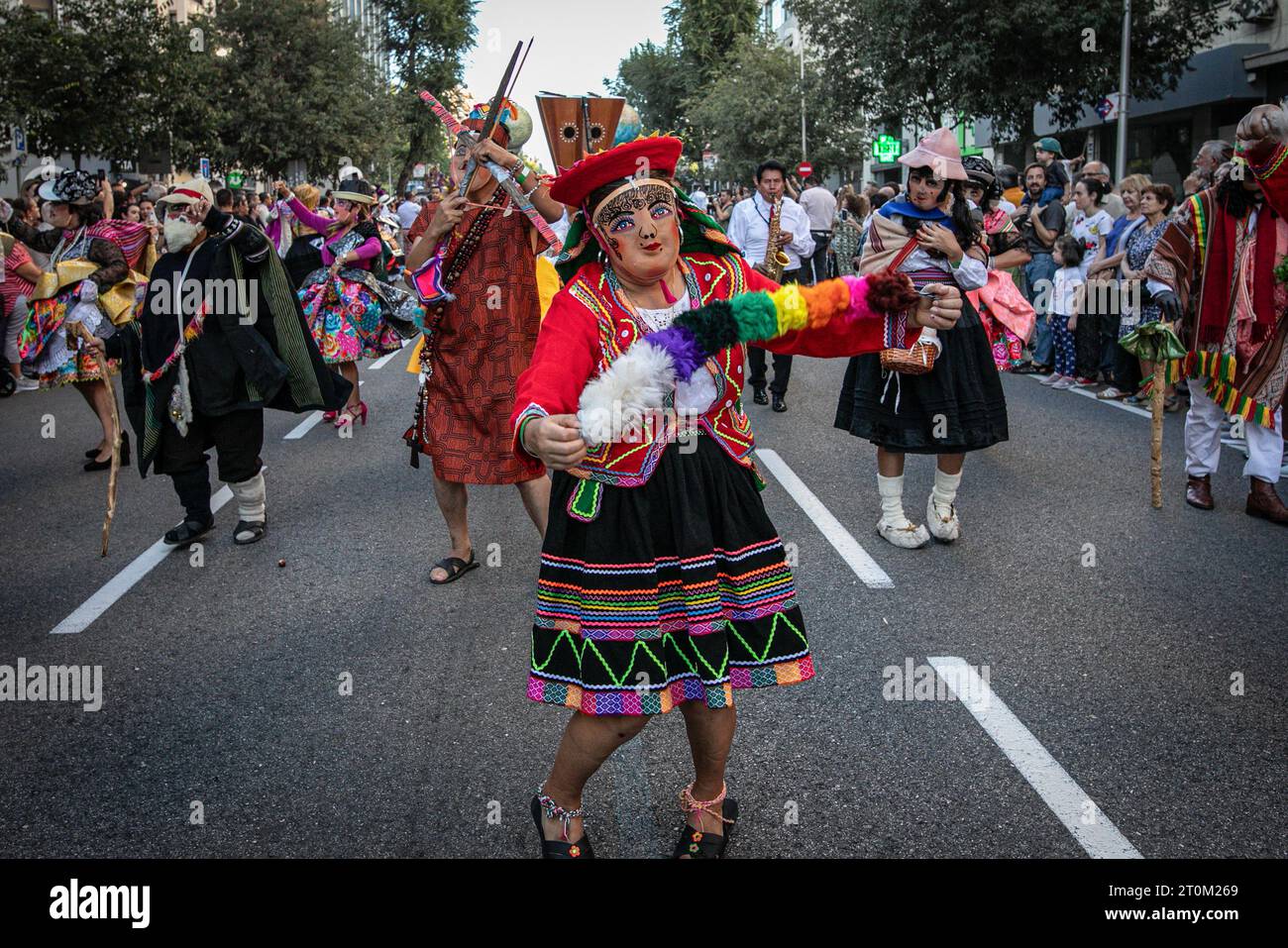Madrid, Spain. 07th Oct, 2023. Artists representing the Bolivian
