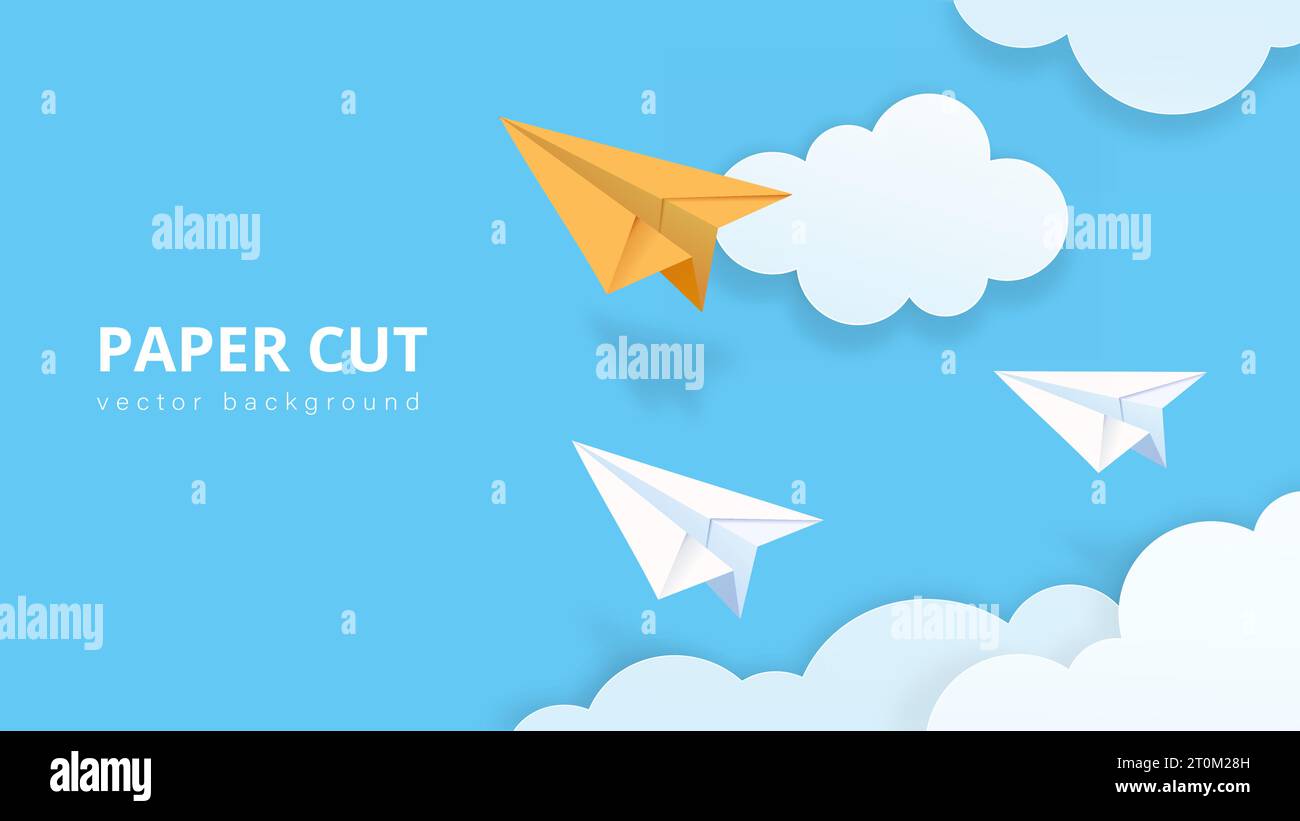 Paper plane and clouds vector concept Stock Vector Image & Art - Alamy
