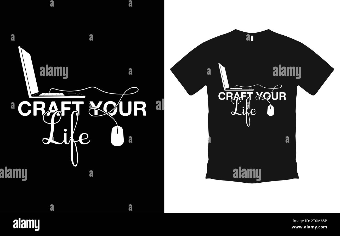 Funny Typography Laptop Tshirt Design Computer Vector Graphic Shirt For Men & Women Gift Stock Vector