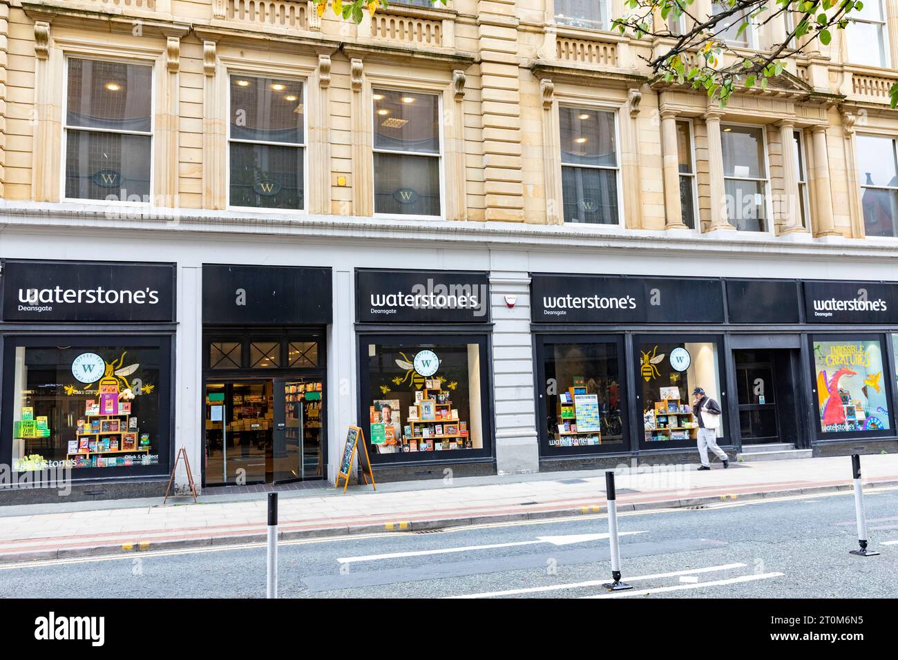 Waterstones bookstore shop in Manchester City centre,England,UK,2023