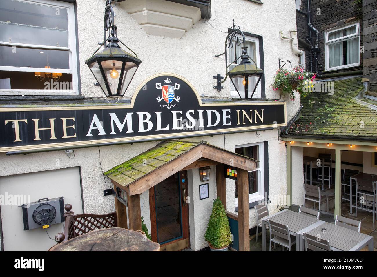 The Ambleside Inn public house pub in Ambleside town centre,Lake District national park,Cumbria,England,UK,2023 Stock Photo