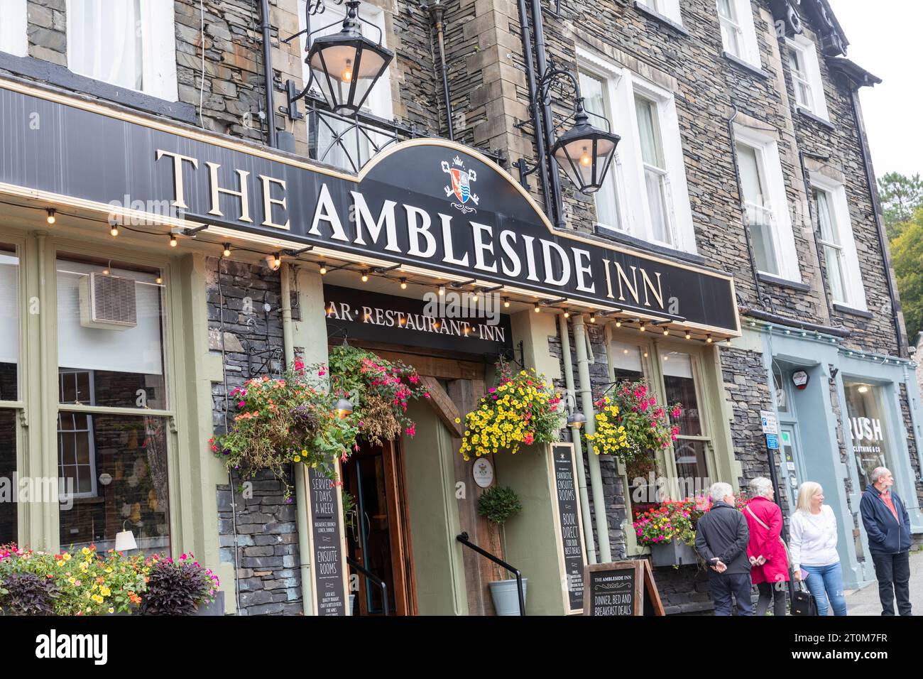 The Ambleside Inn public house pub in Ambleside town centre,Lake District national park,Cumbria,England,UK,2023 Stock Photo