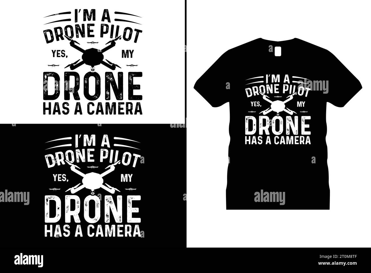 Drone Tshirt Design Vector Graphic Funny Pilot Shirt For Men & Women Gifts Stock Vector