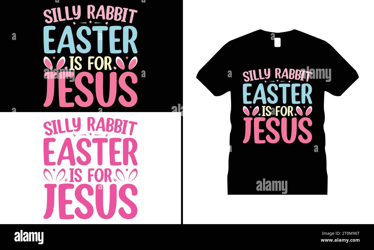 Happy Easter Tshirt Design Vector Graphic Bunny Rabbit Face Easter Day For Men & Women Girls Shirt gifts Stock Vector