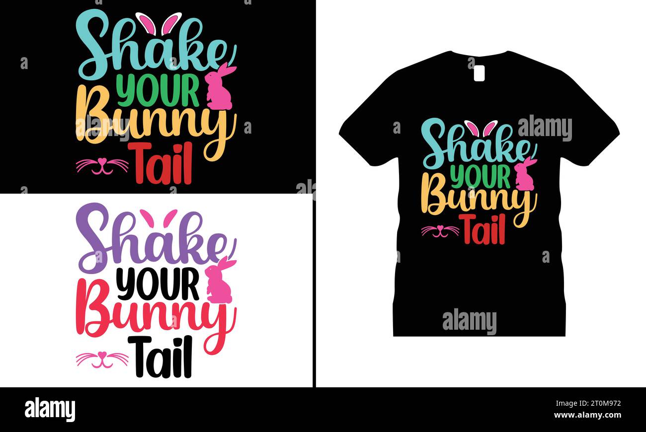 Easter Rabbit Graphic Striped Leopard Raglan Sleeve Tee