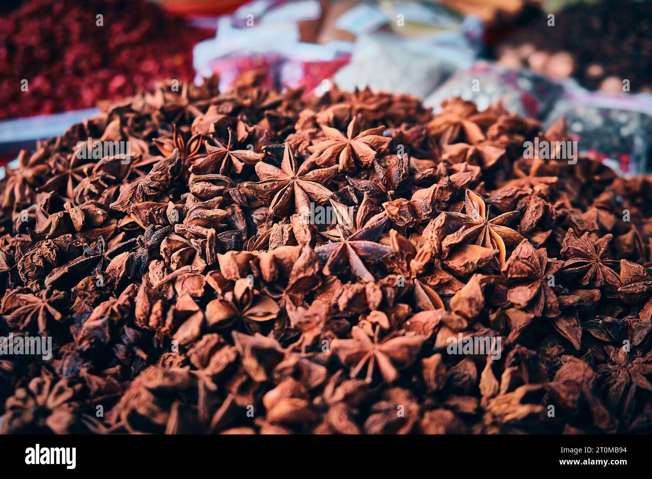 Heap of star anise spices Stock Photo