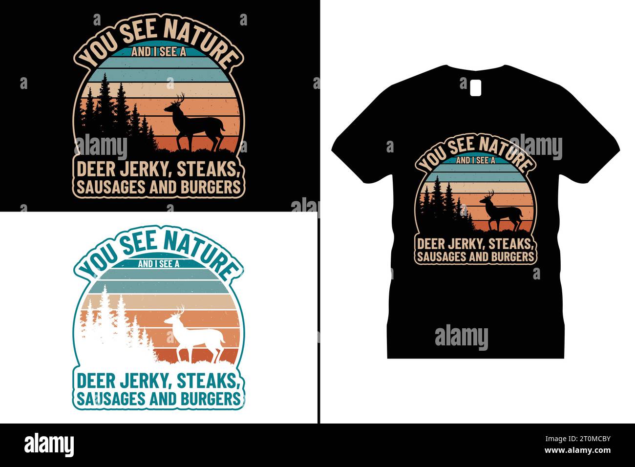 Funny Hunting Tshirt Design Deer Animal Gifts Black Shirts for Men