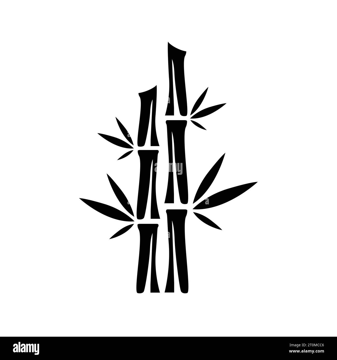 Silhouette of Bamboo tree. Bamboo stem logotype Stock Vector Image