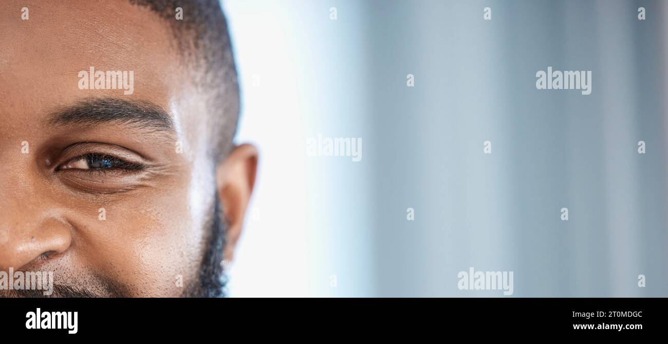 Half face african man close hi-res stock photography and images - Alamy